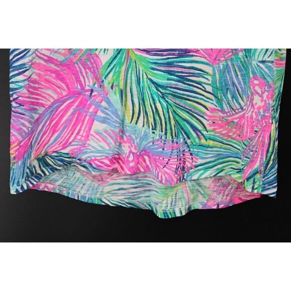 LILLY PULITZER ETTA V-NECK SCARLET MACAW SHORT SLEEVE SLUB JERSEY TEE SIZE SMALL - Picture 3 of 5